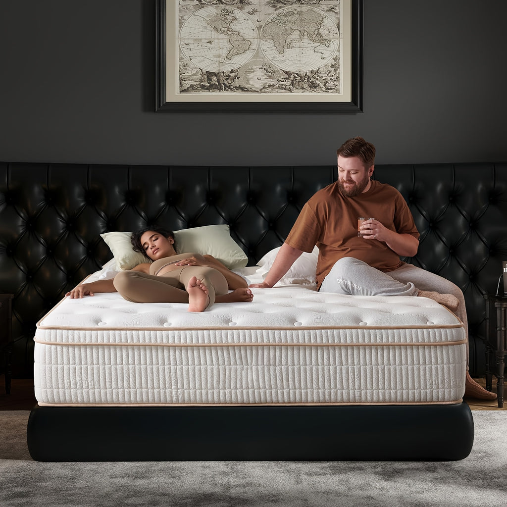 12 Inch Queen Hybrid Mattress | Cooling Gel Memory Foam & Zoned Pocket Coils, Pressure Relief, Motion Isolation, Breathable Bed In A Box, Medium Feel, Woven Top.